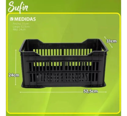 Pack X 12 Cajon Plastico Con Piso Y Reforzado Apilable